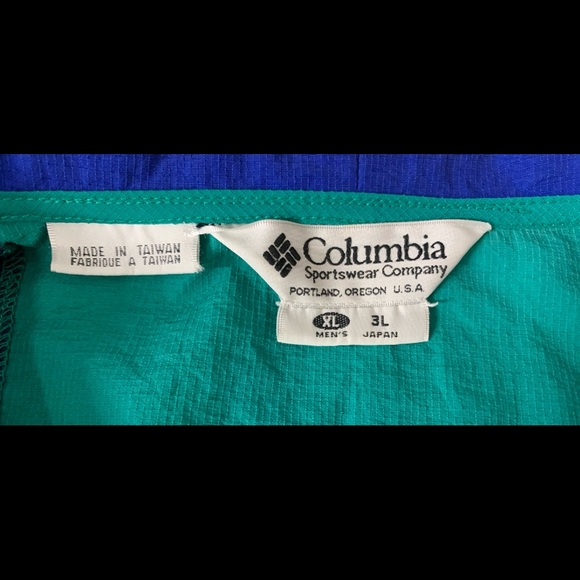 Columbia Green Blue Pullover Zip Rain Wind Jacket - Picture 9 of 9